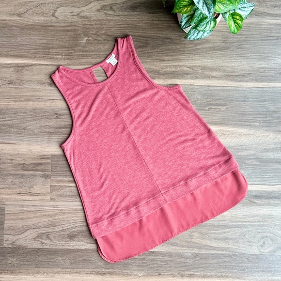J.Crew Sleeveless Layered Hem Tank Top in Rosewood – Size M - Picture 1 of 9